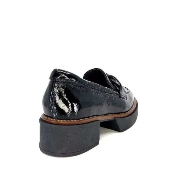 Softwaves 8.89.03 Cuir Vernis Noir*Femme Mocassins