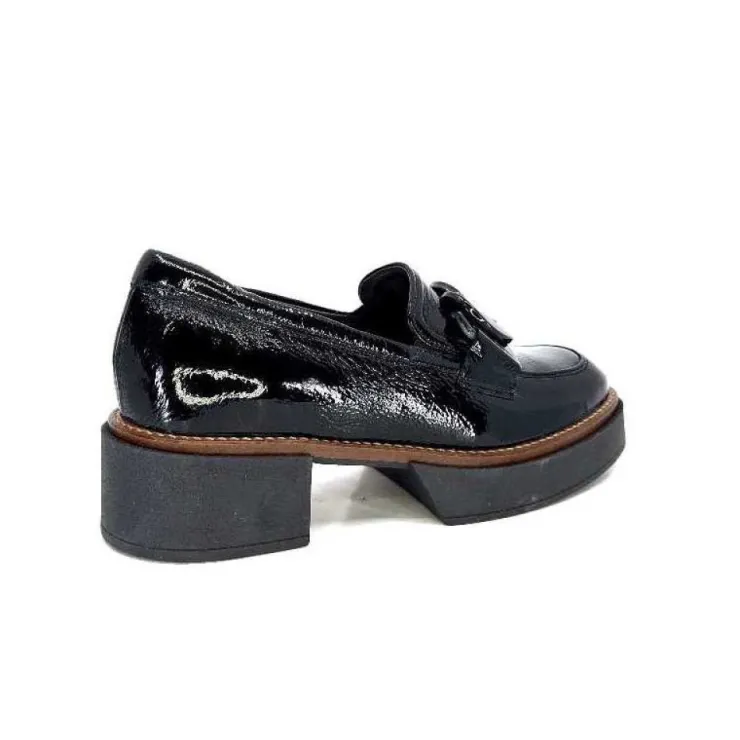 Softwaves 8.89.03 Cuir Vernis Noir*Femme Mocassins
