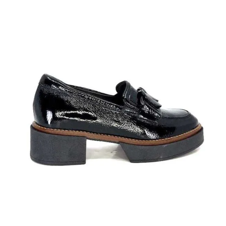 Softwaves 8.89.03 Cuir Vernis Noir*Femme Mocassins