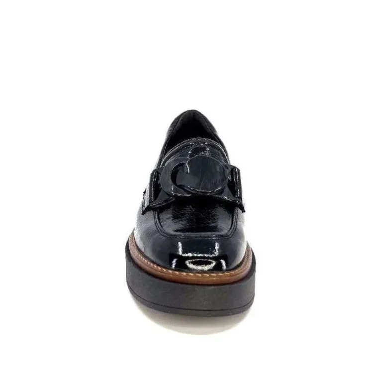 Softwaves 8.89.03 Cuir Vernis Noir*Femme Mocassins