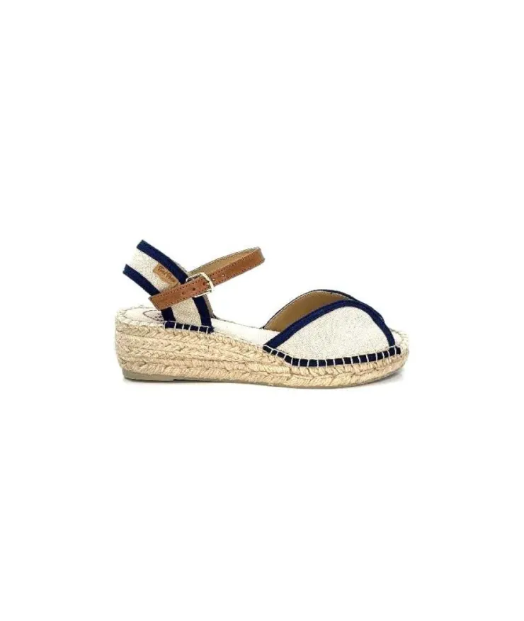 Toni Pons Bego Textile Ecru Marine*Femme Espadrilles