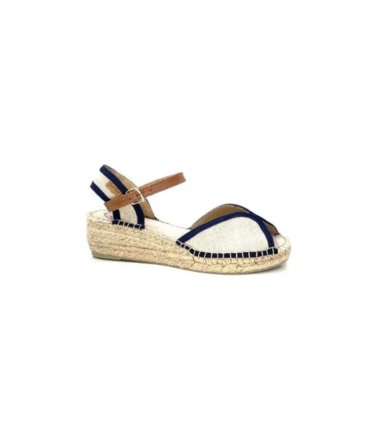 Toni Pons Bego Textile Ecru Marine*Femme Espadrilles