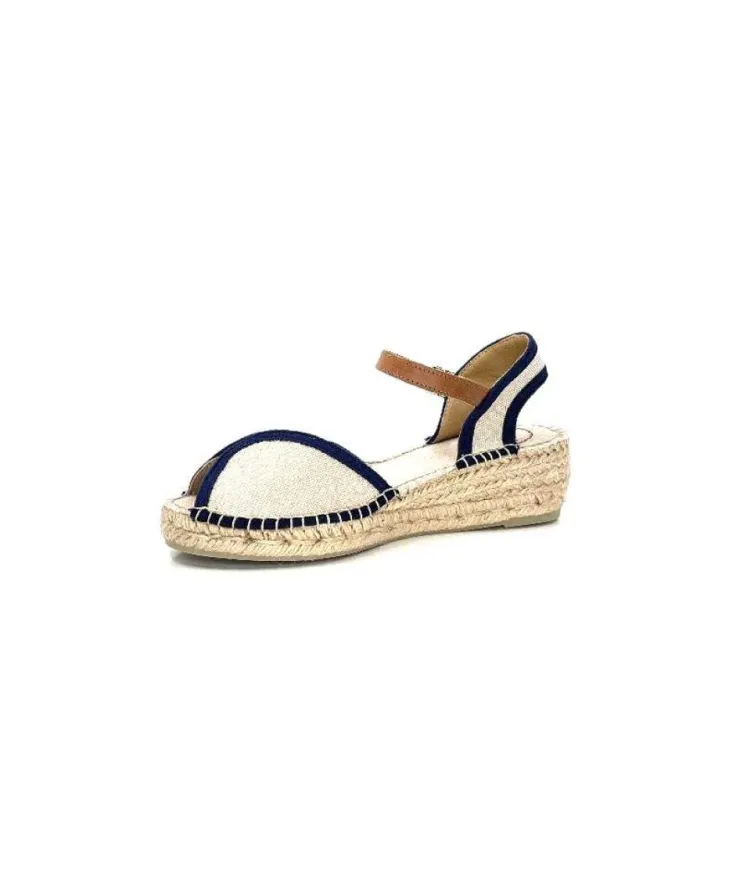 Toni Pons Bego Textile Ecru Marine*Femme Espadrilles