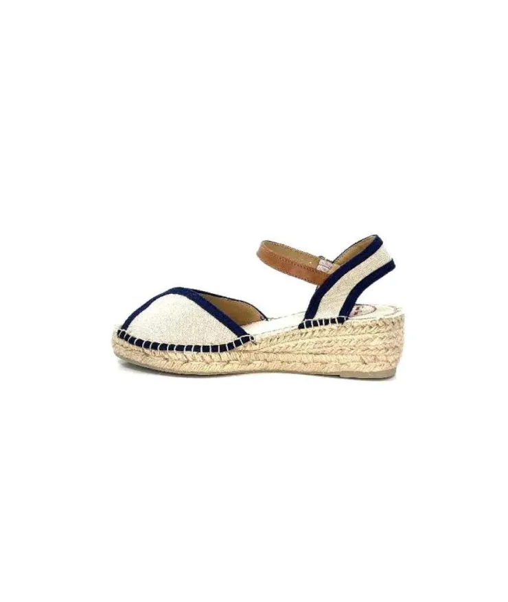 Toni Pons Bego Textile Ecru Marine*Femme Espadrilles