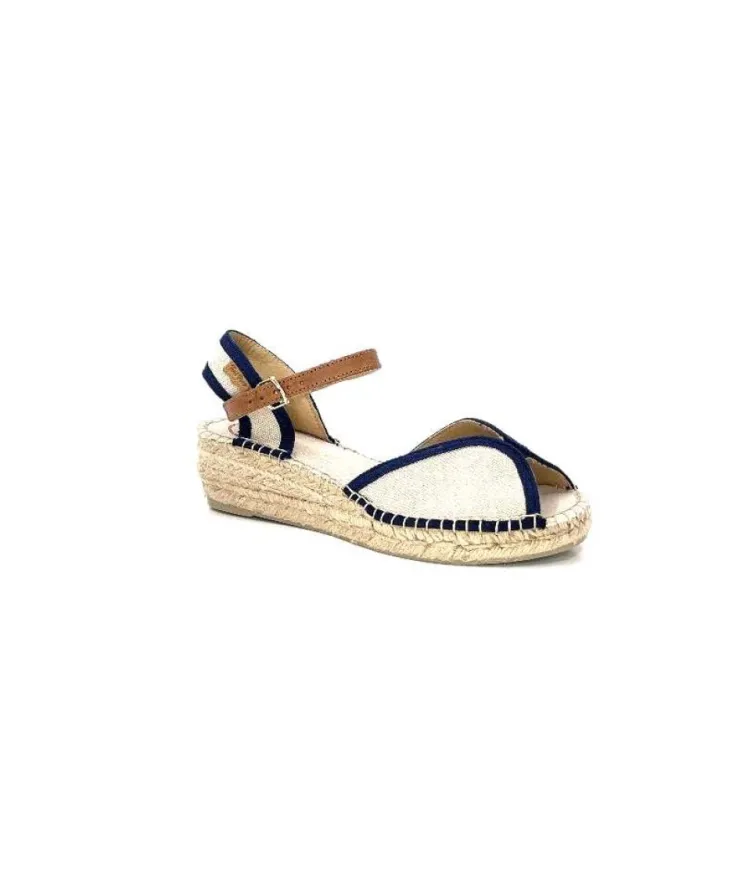 Toni Pons Bego Textile Ecru Marine*Femme Espadrilles