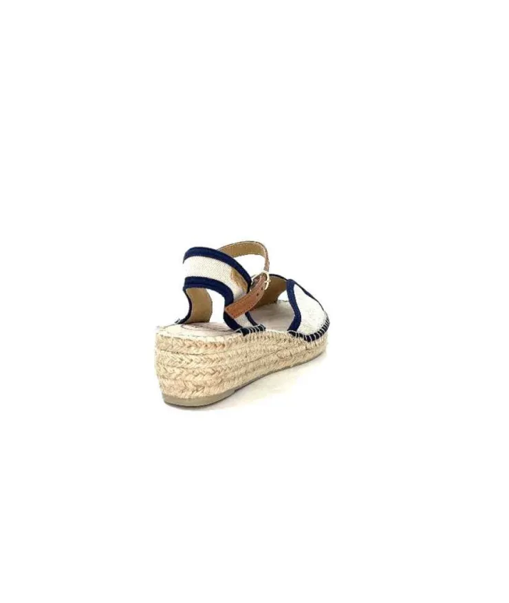 Toni Pons Bego Textile Ecru Marine*Femme Espadrilles