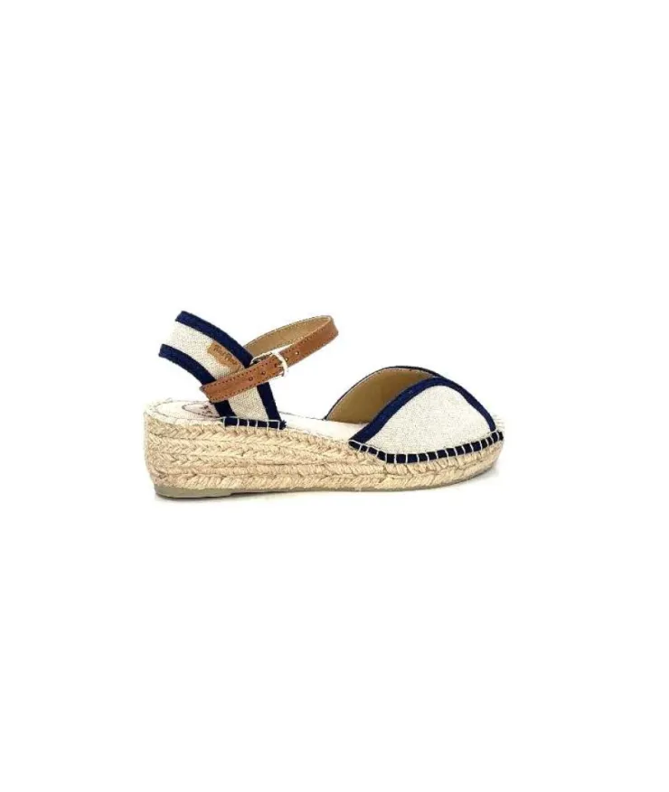 Toni Pons Bego Textile Ecru Marine*Femme Espadrilles