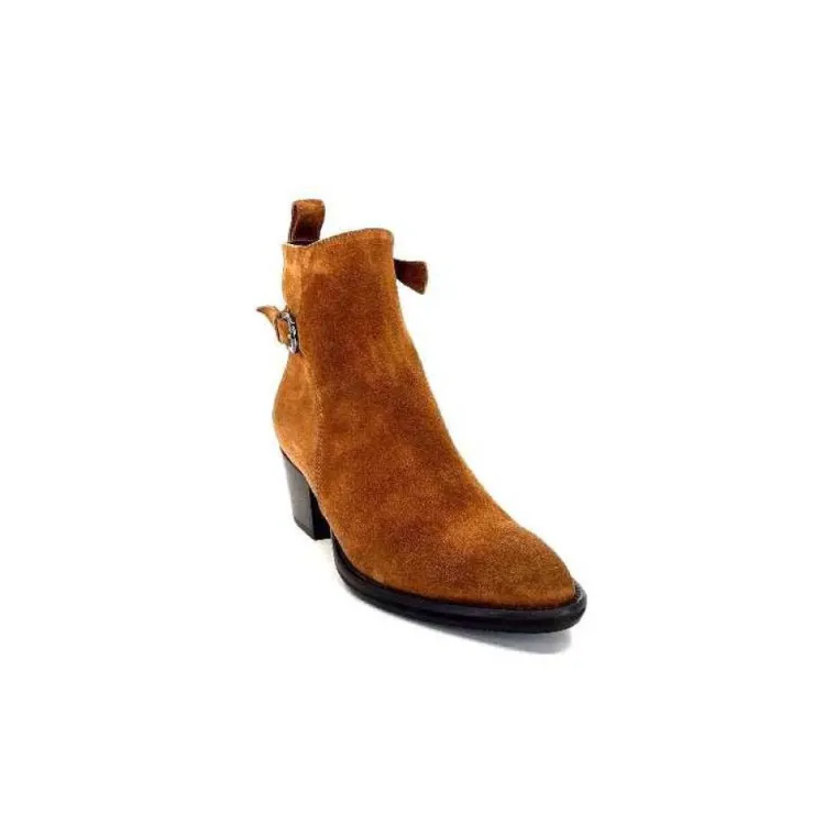 Triver Flight 702.04 Daim Marron Peach*Femme Bottines