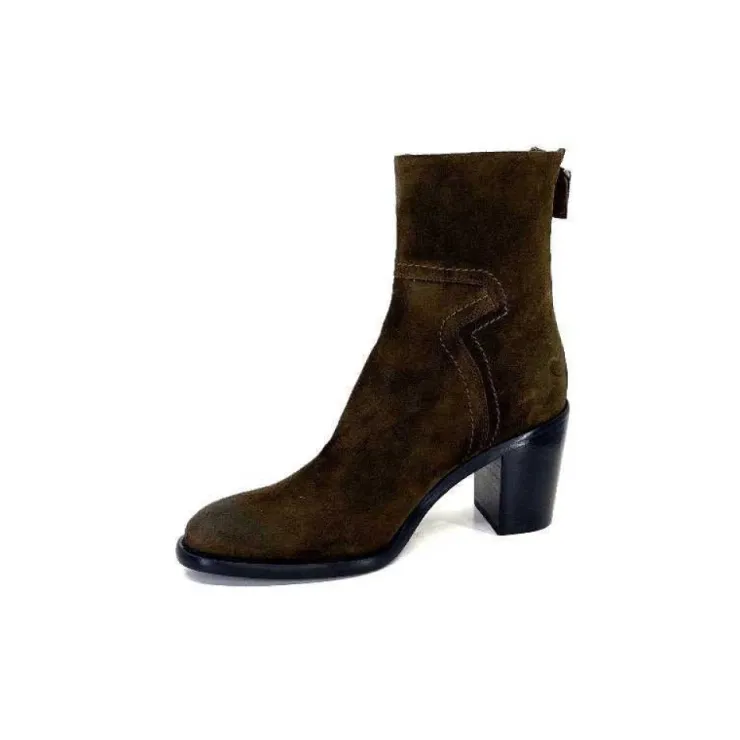 Triver Flight 706.03 Daim Olive*Femme Bottines