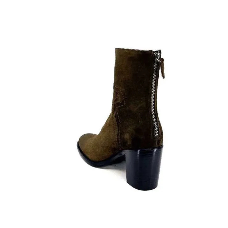 Triver Flight 706.03 Daim Olive*Femme Bottines