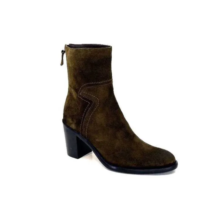 Triver Flight 706.03 Daim Olive*Femme Bottines