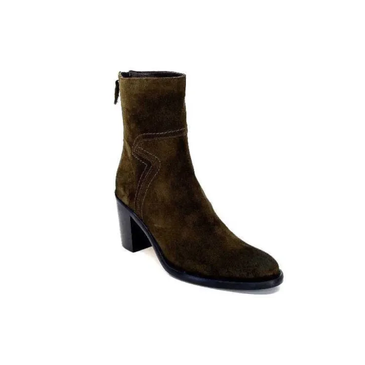 Triver Flight 706.03 Daim Olive*Femme Bottines