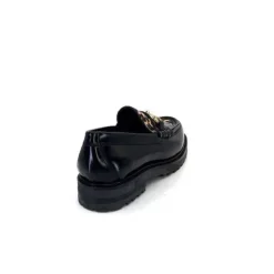 Triver Flight 707.01B Cuir Noir Poulain Leo*Femme Mocassins