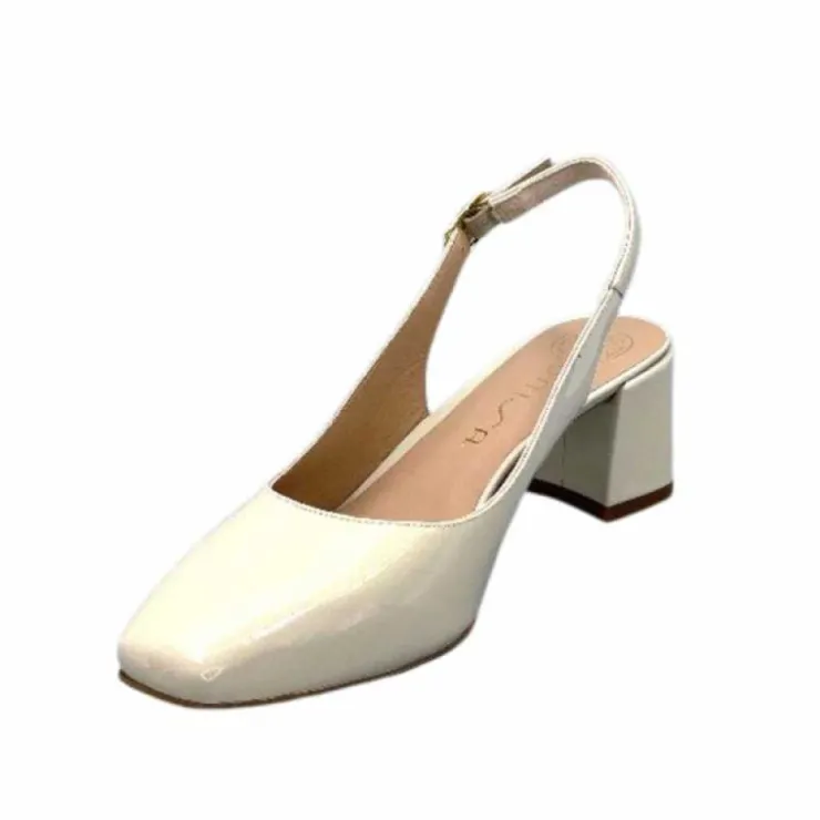 Unisa Lauri Cuir Vernis Creme*Femme Escarpins