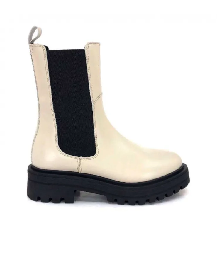 We Do 99465 B Cuir Beige Lin*Femme Bottines