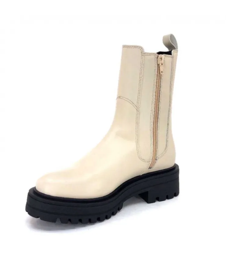 We Do 99465 B Cuir Beige Lin*Femme Bottines