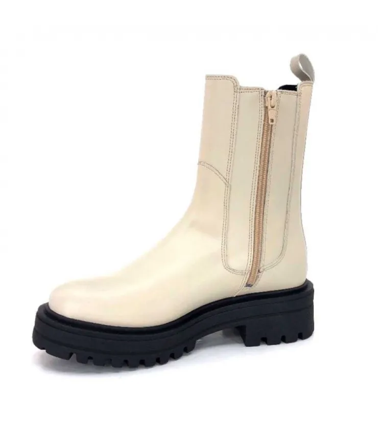 We Do 99465 B Cuir Beige Lin*Femme Bottines