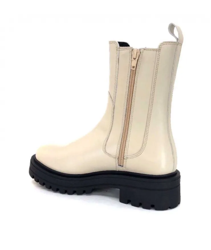 We Do 99465 B Cuir Beige Lin*Femme Bottines