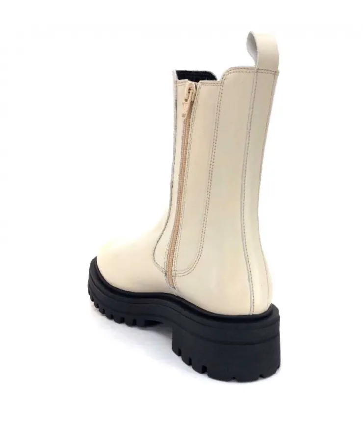We Do 99465 B Cuir Beige Lin*Femme Bottines