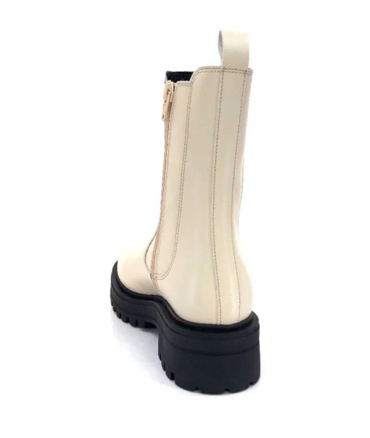We Do 99465 B Cuir Beige Lin*Femme Bottines