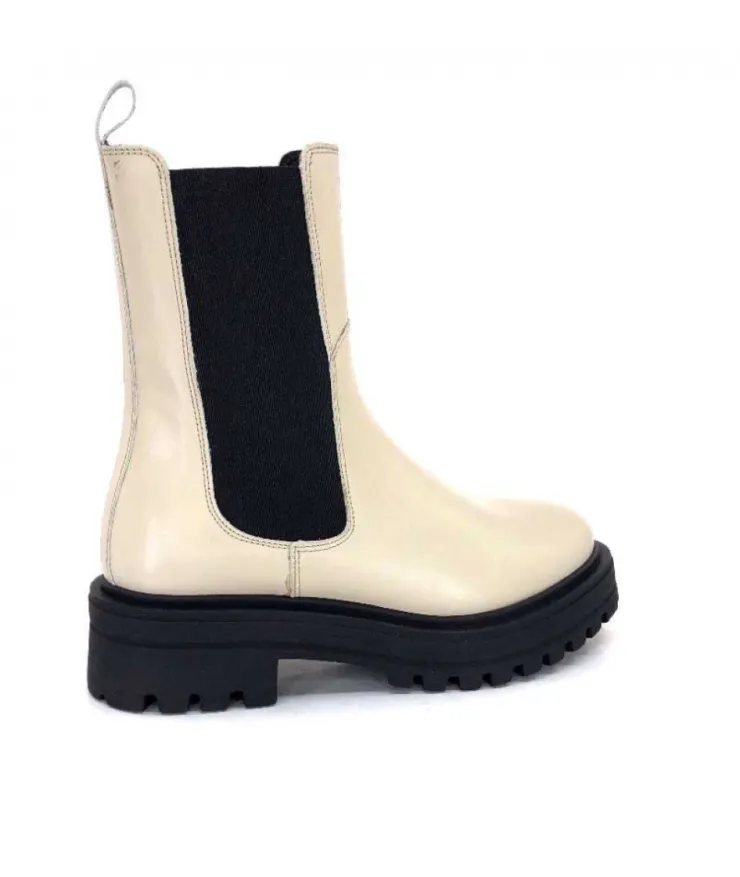 We Do 99465 B Cuir Beige Lin*Femme Bottines