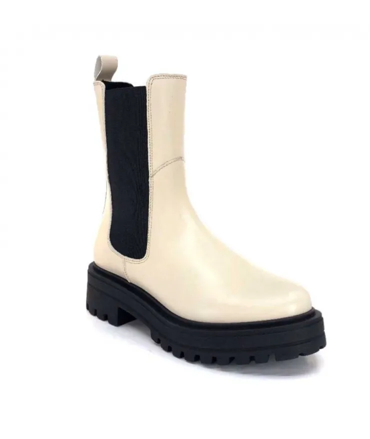 We Do 99465 B Cuir Beige Lin*Femme Bottines