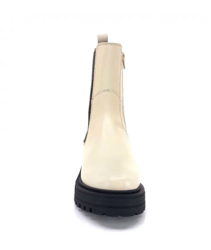 We Do 99465 B Cuir Beige Lin*Femme Bottines