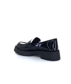 We Do 11244 Cg Cuir Noir & Vernis Blanc*Femme Mocassins