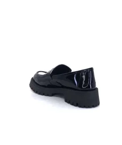We Do 11244 Cg Cuir Noir & Vernis Blanc*Femme Mocassins