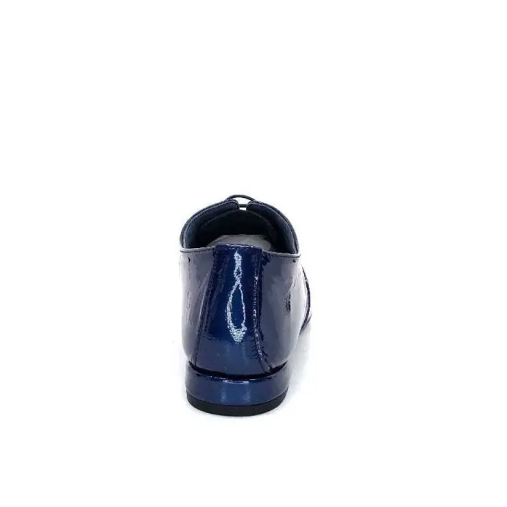 Ivoire0581 Xavier Danaud Cross Cuir Vernis Bleu*Femme Lacets