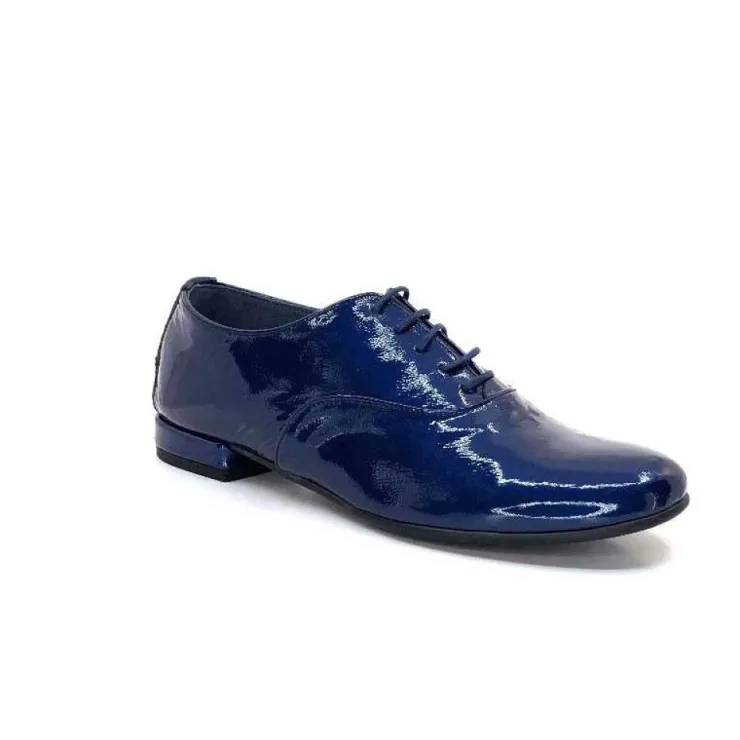 Ivoire0581 Xavier Danaud Cross Cuir Vernis Bleu*Femme Lacets