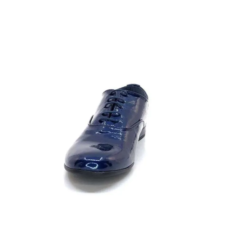 Ivoire0581 Xavier Danaud Cross Cuir Vernis Bleu*Femme Lacets