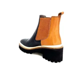 XSA 9176 Calf Cuir Noir Camel*Femme Bottines