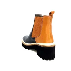 XSA 9176 Calf Cuir Noir Camel*Femme Bottines