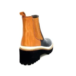 XSA 9176 Calf Cuir Noir Camel*Femme Bottines