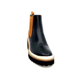 XSA 9176 Calf Cuir Noir Camel*Femme Bottines