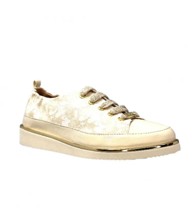 XSA 8010 Cuir Imprime Beige*Femme Baskets