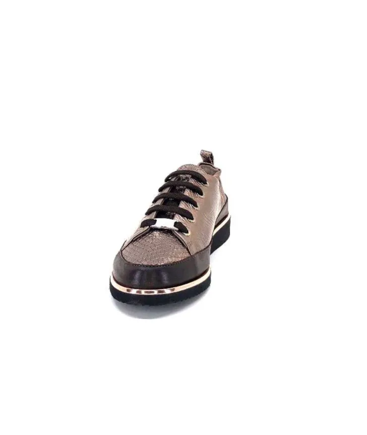 XSA 8010 Cuir Piton Bronze*Femme Baskets