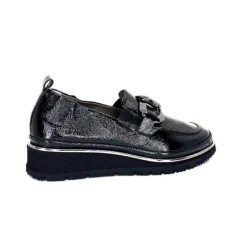 XSA 9921 Cuir Vernis Noir*Femme Mocassins