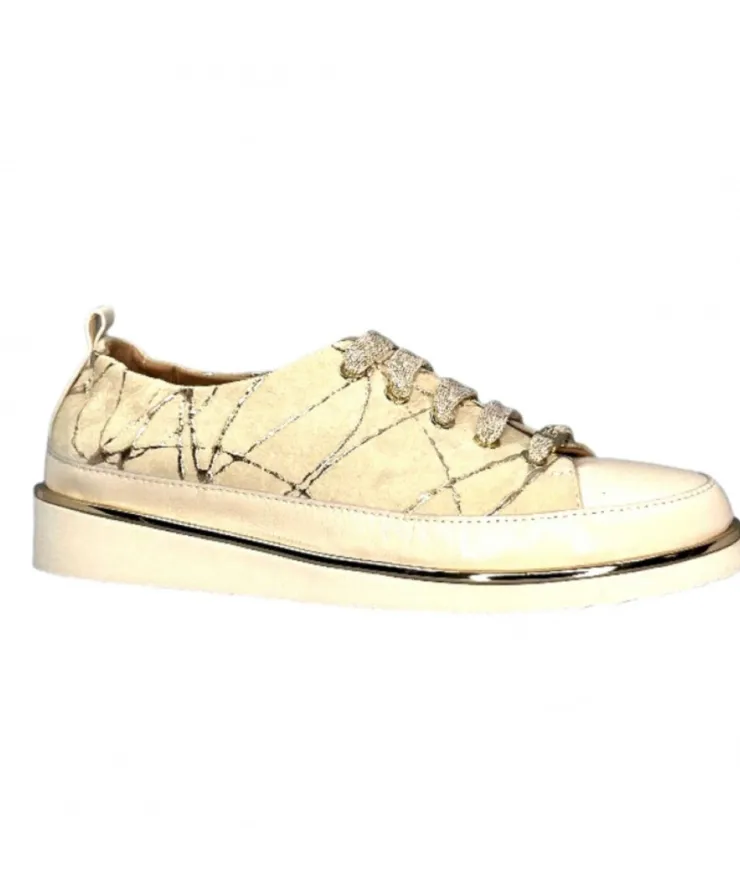 XSA 8010 Daim Beige Cuir Or*Femme Baskets