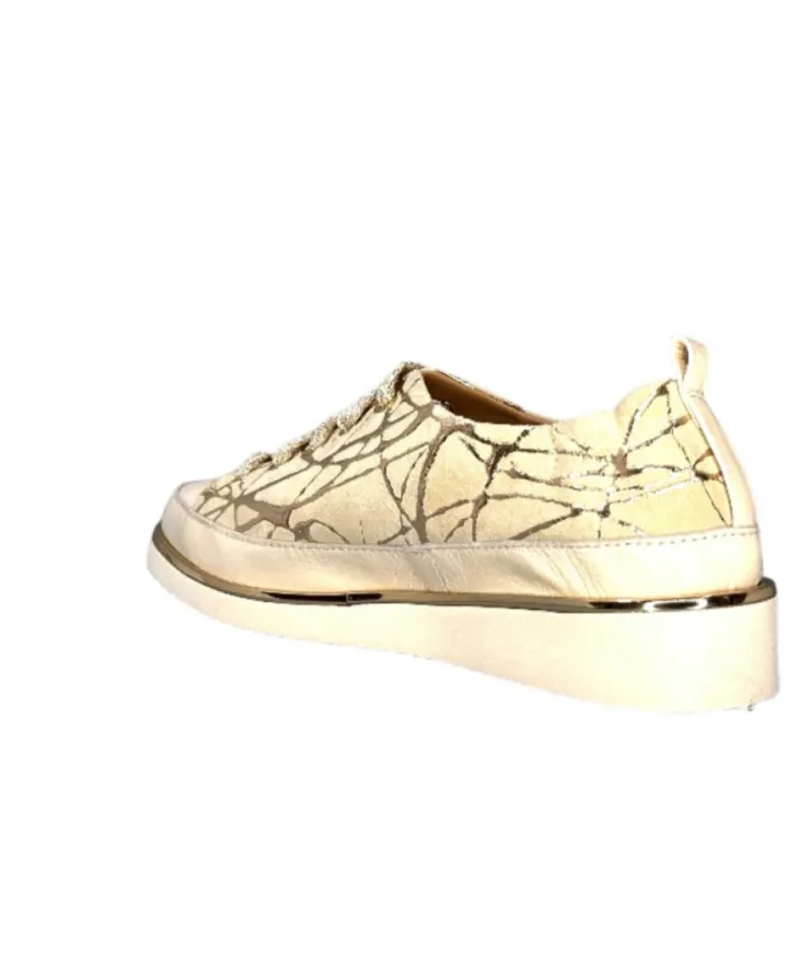 XSA 8010 Daim Beige Cuir Or*Femme Baskets
