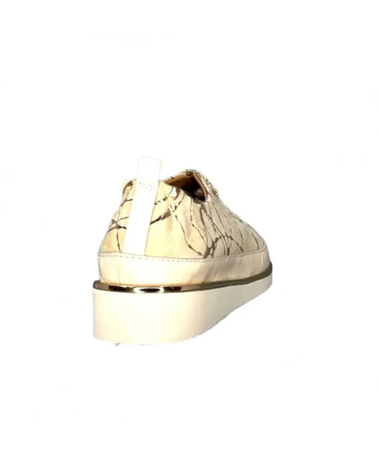 XSA 8010 Daim Beige Cuir Or*Femme Baskets