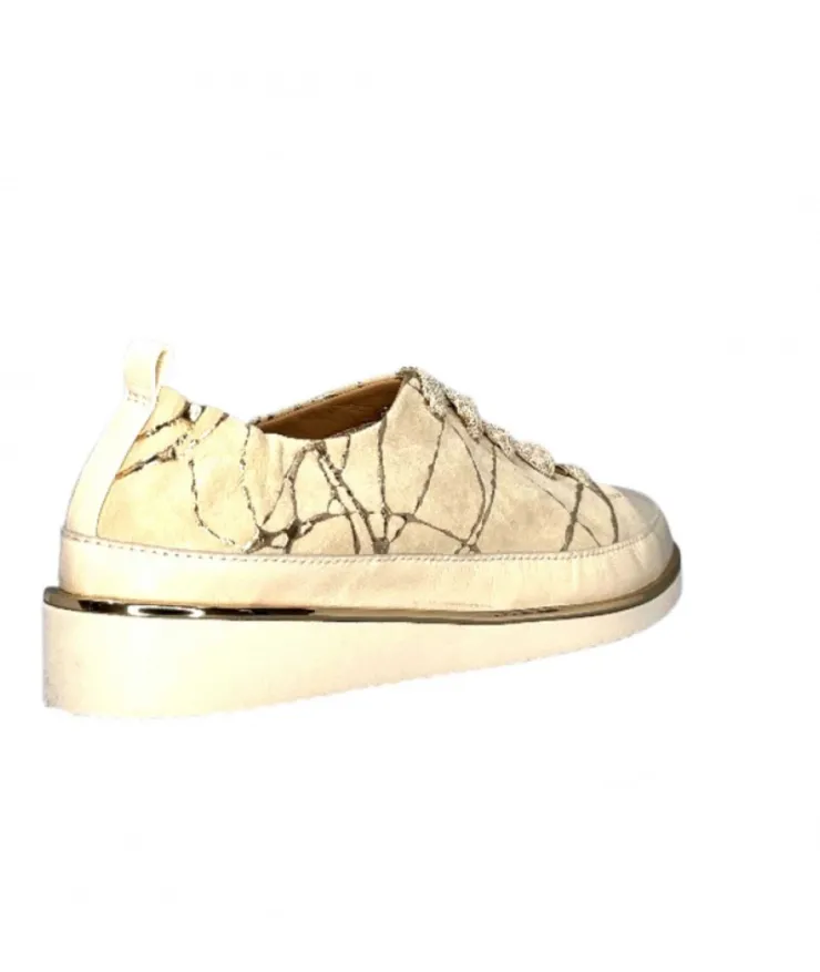 XSA 8010 Daim Beige Cuir Or*Femme Baskets