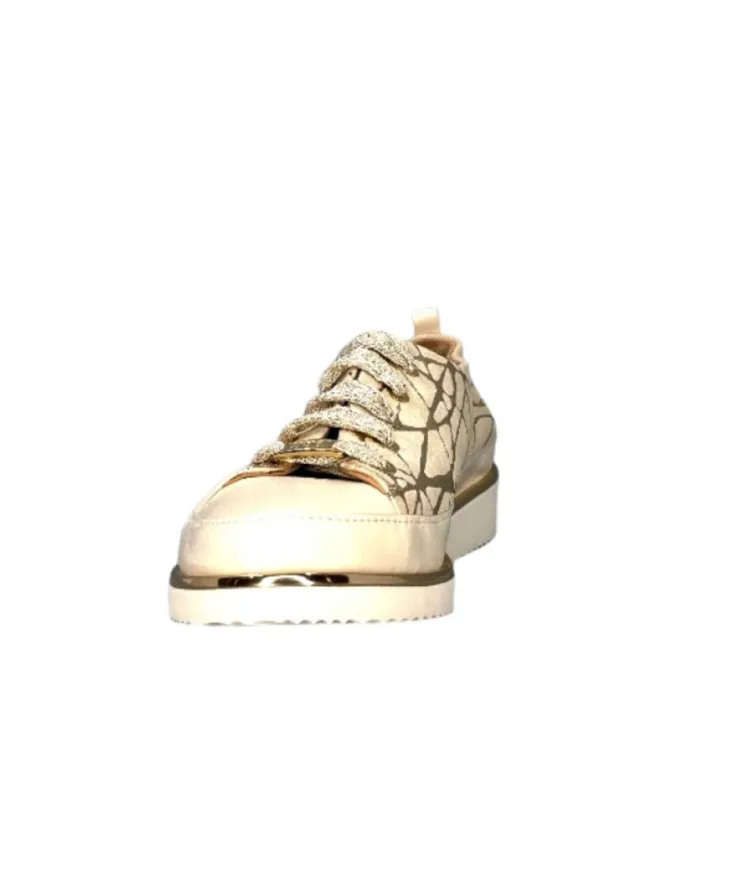 XSA 8010 Daim Beige Cuir Or*Femme Baskets