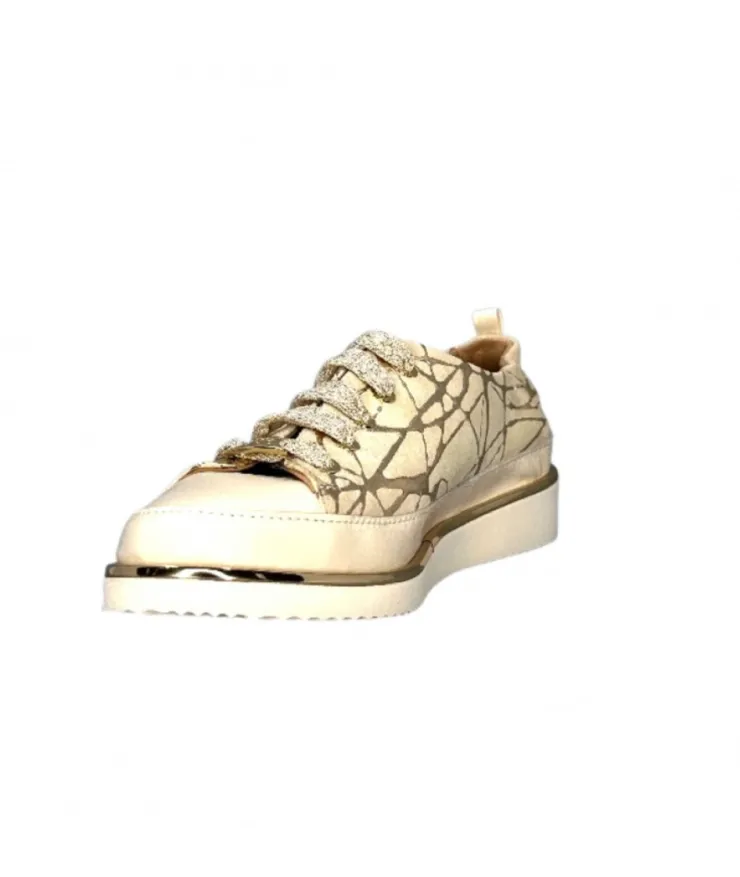 XSA 8010 Daim Beige Cuir Or*Femme Baskets