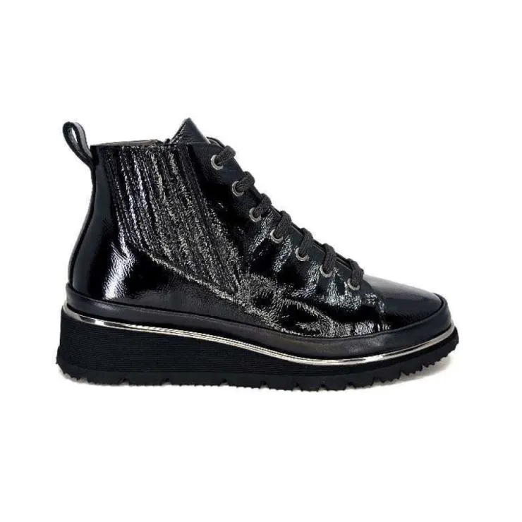 XSA 9811Cuir Vernis Noir*Femme Baskets